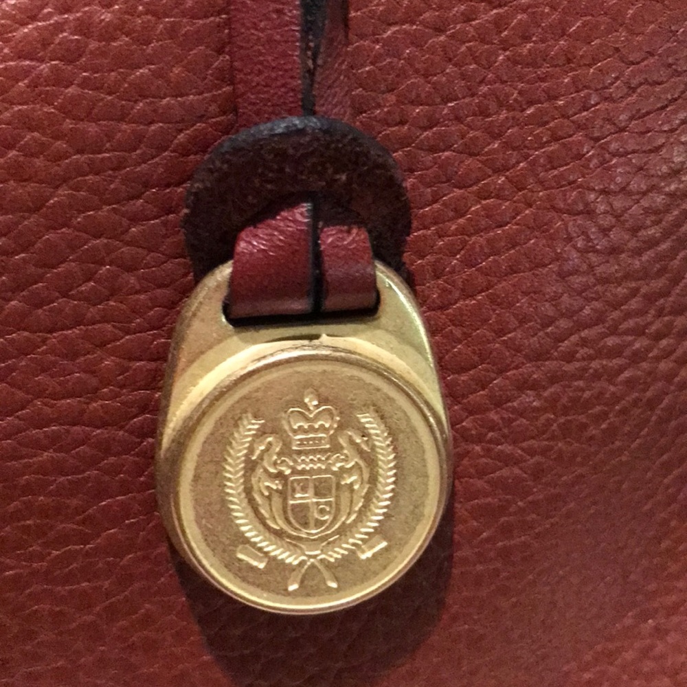 LC Liz Claiborne Brown Cowhide Leather Satchel - Picture 3 of 15